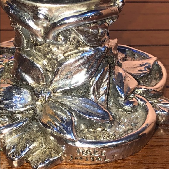 Beautiful Large Italian Glass Compote Floral Design Bowl With Silver Ped… - Picture 10 of 12